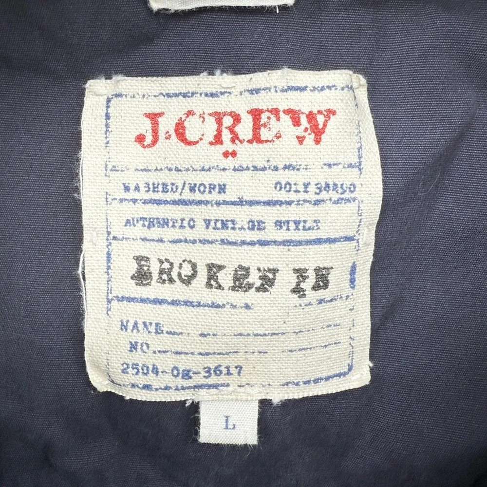 J. Crew Men's Washed Worn Authentic Vintage Style Broken In Jacket Size‎ L